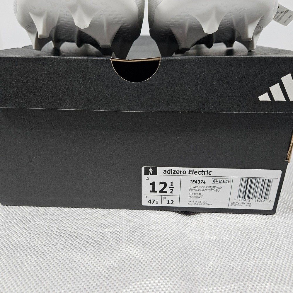 Adidas Adizero Electric Football Cleats White Silver IE4374 Mens 12.5 New - Picture 6 of 6
